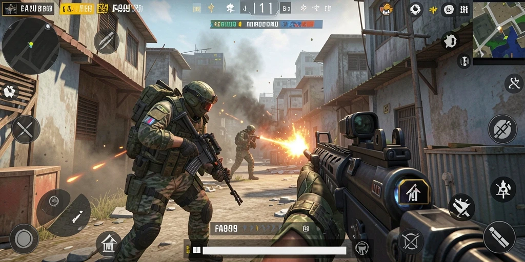 Tangkapan layar menampilkan aksi cepat di battlefield FA99.