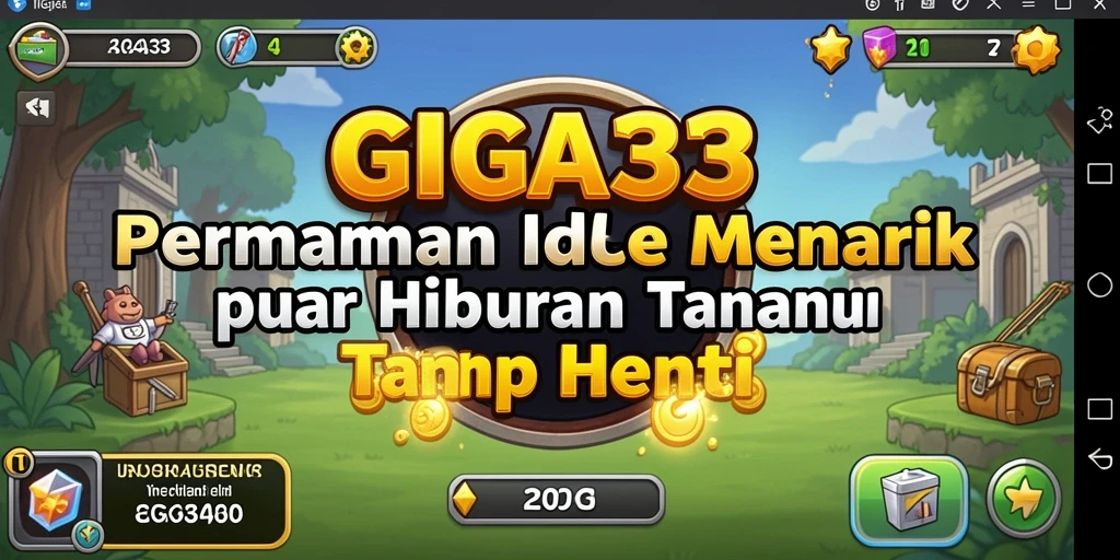 Screenshot GIGA33 menampilkan karakter yang sedang mengumpulkan sumber daya.
