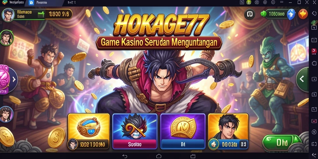 Tampilan screenshot utama HOKAGE77 dengan aksi gameplay Kasino yang menarik.