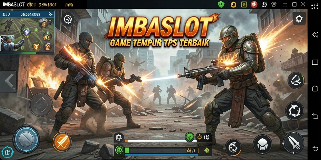 Screenshot utama IMBASLOT menampilkan aksi seru di medan perang TPS.