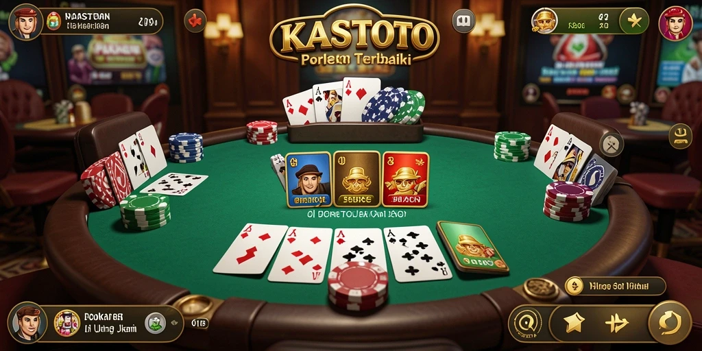 Gameplay seru KASTOTO dengan meja Poker yang menarik.