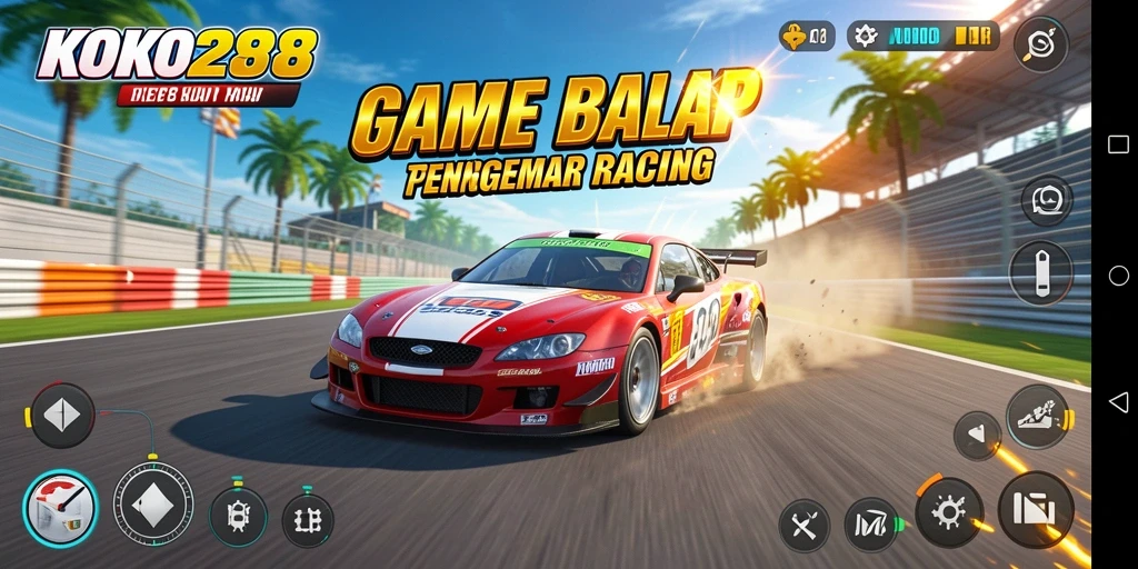 Gameplay balap KOKO288 yang seru dan mendebarkan.