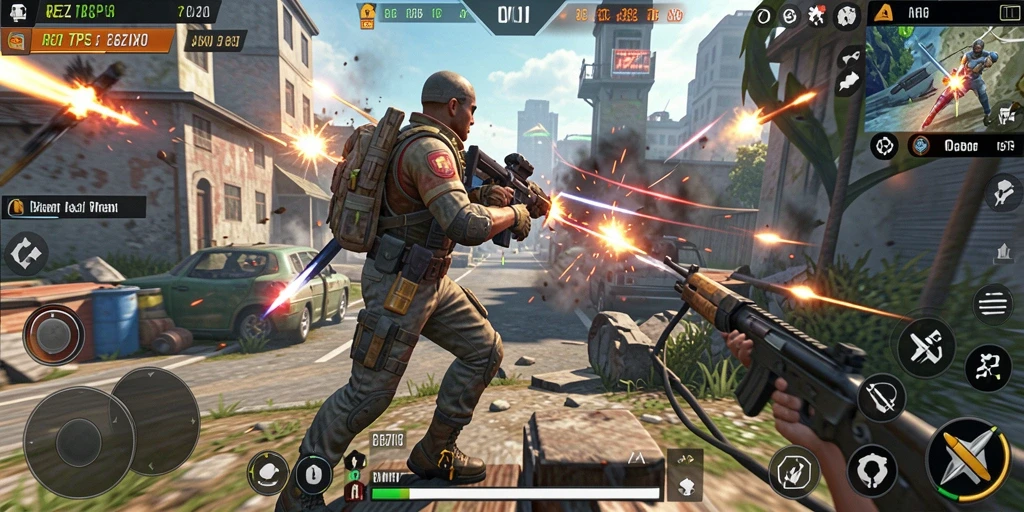 Tampilan gameplay seru dari REZIXO dalam aksi TPS.