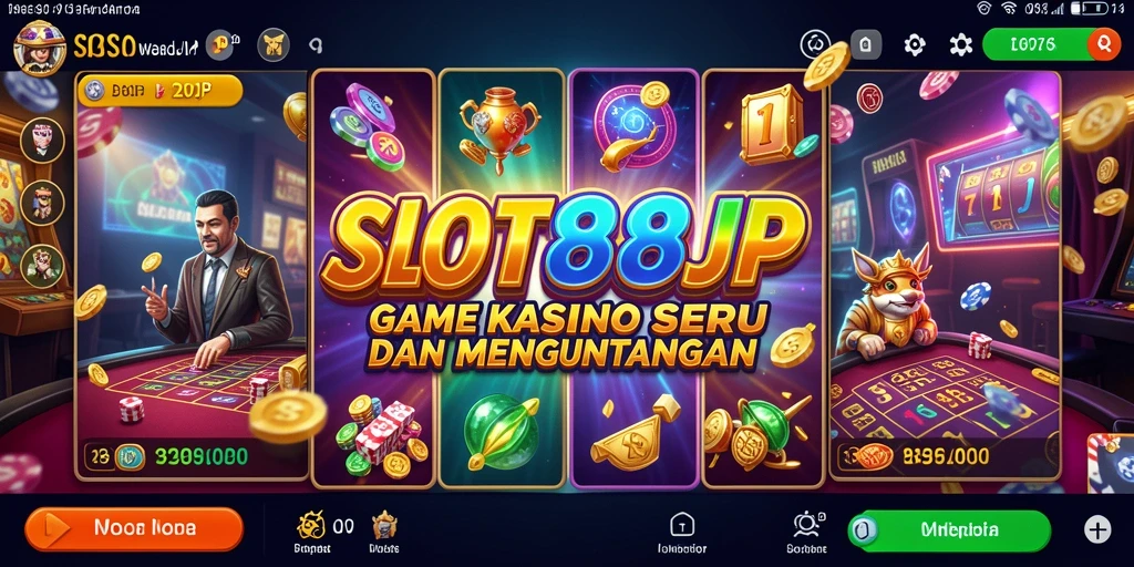 Tampilan menarik gameplay slot kasino di SLOT88JP.