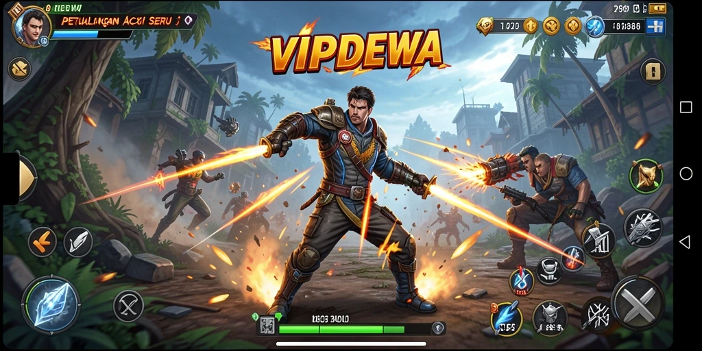 Screenshot menampilkan gameplay seru dari VIPDEWA dengan aksi yang intens.