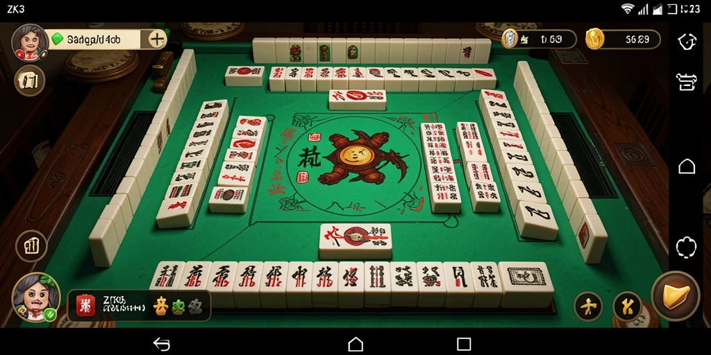 Tampilan gameplay ZK3 yang seru dalam permainan Mahjong.